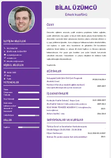 Kuaför Cv Örnekleri cv indir